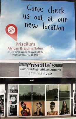 New Location: 2109 Bob Wallace Ave suite C