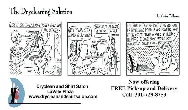 We offer free pickup and delivery to the Cumberland / Frostburg area.