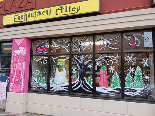 Our newly painted Yule window display for 2023.