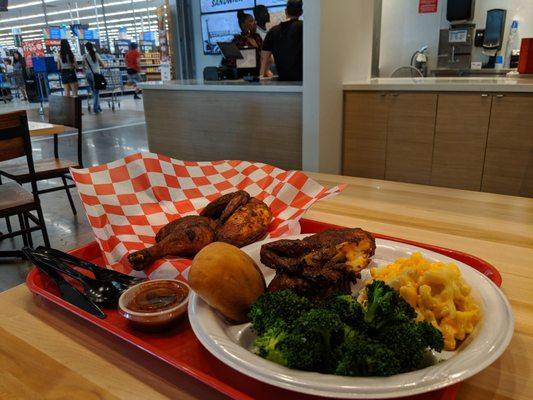 Combo plate with half chicken add on.