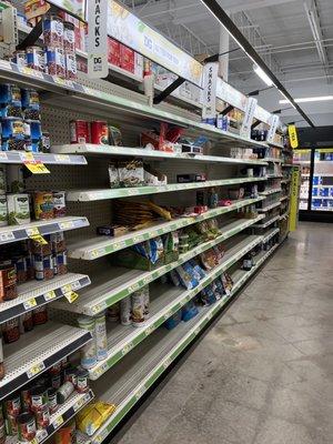 Mostly empty shelves!