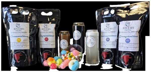 Beverages by the can or ready to drink pouch. Customizable freeze dried candy.