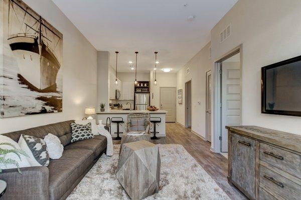 A2 open floorplan from living room