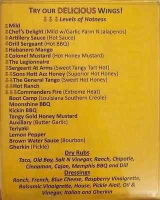 Wing flavors