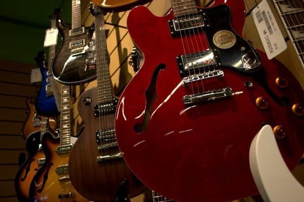 Some of the electric guitars carried