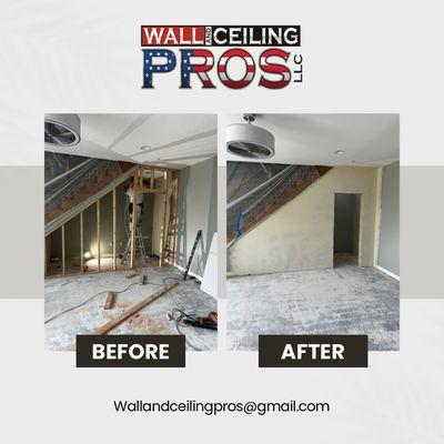 Created a closet beneath a stairway and matched their existing spot texture !