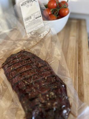 Smoked Flat Iron from the Cooler - Delicious!
