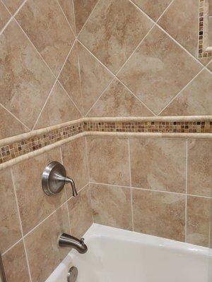 Bathroom tiled shower walls
