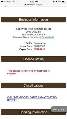 S.C. Overhead Garage Door