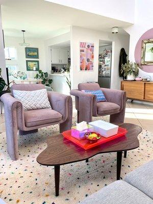 Walnut veneer coffee table
