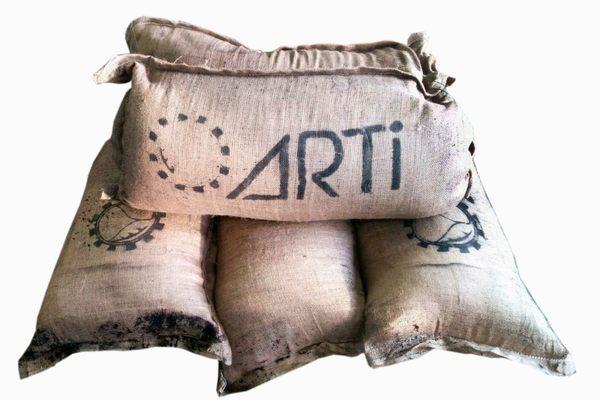 Burlap bag of Biochar