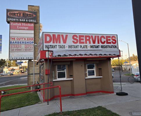 This is not a DMV. It's a little hut that offers DMV services.