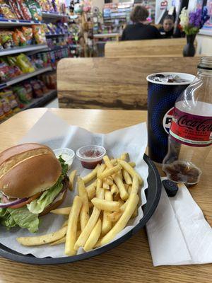 burger and fries