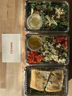 Kale Salad, House Salad, Chicken Sandwich. Great for carry out!