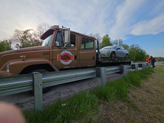 Accident Scene with Golden