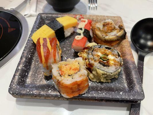 Some sushi that I got from their counter ( not 100% fresh but still good)