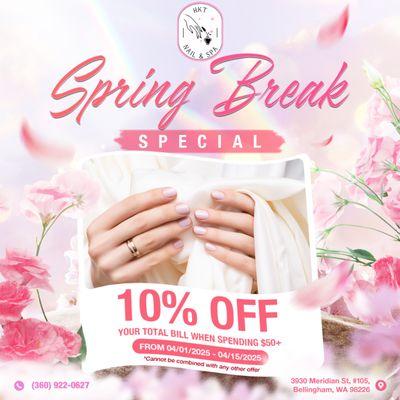 Get 10% OFF your total bill when you spend $50 or more!