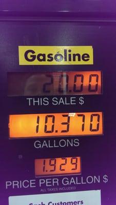 Saved 50 cents a gallon thanks to my shopper's card from smiths.