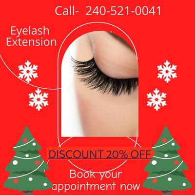 20% discount on lash extension