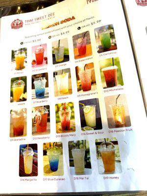 Lemon soda menu