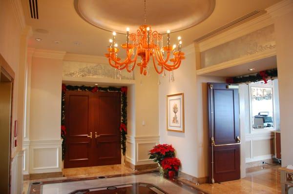 Vetro Restaurant Queens, NY
 Installation of Venetian Glass Chandelier