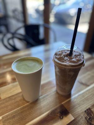 Matcha haupia tea and a blended Haupia Pie