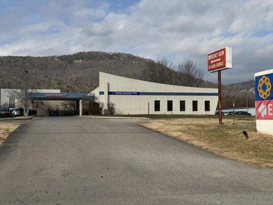 The exterior of the emergency room