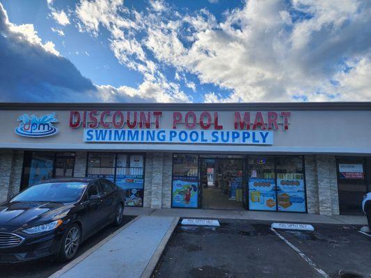 Discount Pool Mart Santa Clarita Front view of the store.
