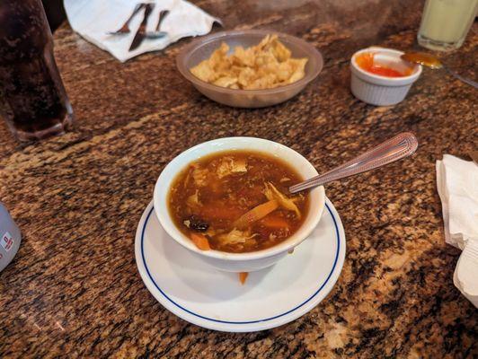 Hot and sour with free wontons