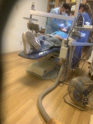 My boy friend eddie getting teeth pulled out , with dental assistant jasmine and Dr.Zachary ! Awesome job!!