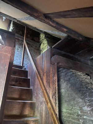 steep stairs leading to the attic