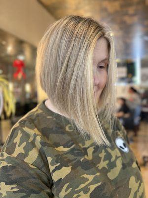 Warm blonde bob