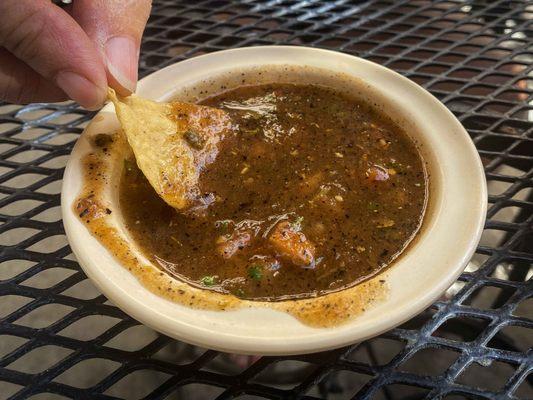 Flavorful complimentary salsa.