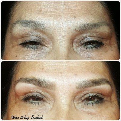 Super quick brow makeover on a  friend of mine visiting from Cali on the way to the airport before heading back home.