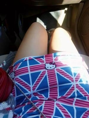 70 degree weather is my fav! sitting patiently while car getting gassed up!