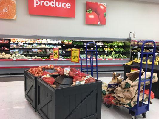 Produce section (this cart was parked in the same spot for the entire 45 minutes that we shopped)!