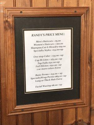 Price Menu
