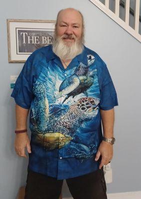 My new sea turtle shirt, I like it!