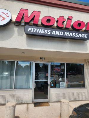 Located in Motion Fitness and Massage business space.