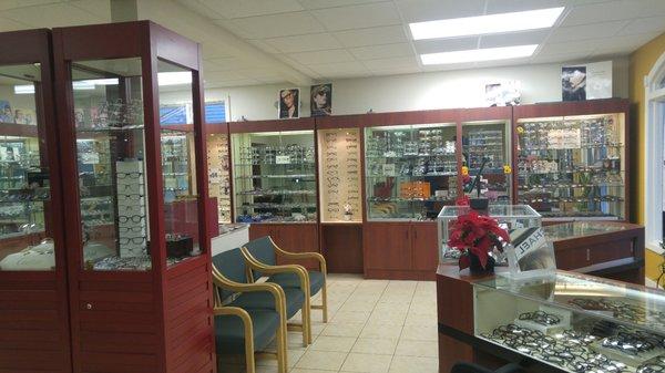 Lobby area with large assortment of frames