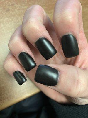 This was the very next day! Looks so bad!! Did not cut my cuticles, looks like I already need a fill, and my other hand chipped already!MAD!