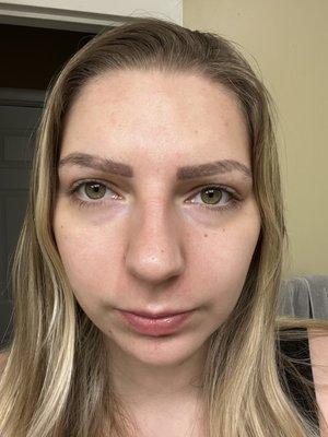 My eyebrows are patchy, and uneven. I made a huge mistake by going to Lulu.