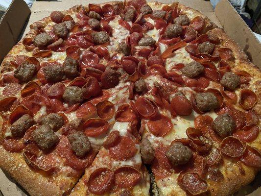 XL
double pepperoni (old world)
sausage