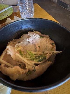 This rare steak pho look at this too thick n chewing like bubble gum chewing.