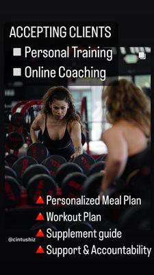 1-1 personal training, group training sessions or online fitness programs