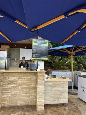 Waikomo's Menu, including the owner, Thomas (the doubter!)..