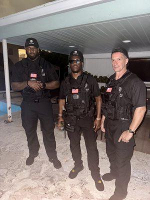 Experienced armed security professionals ensuring a safe and controlled private event.