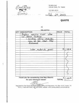 February 24, 2023 bid