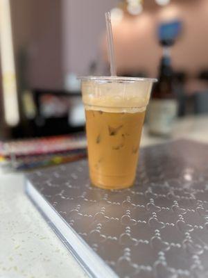 Yummy Thai tea while being pampered :)