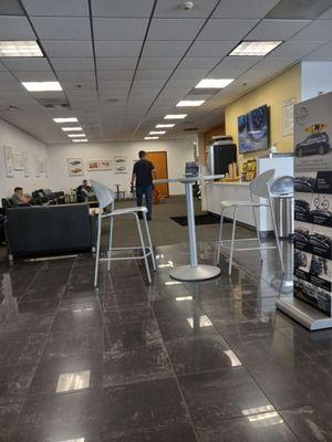 Customer waiting lounge.